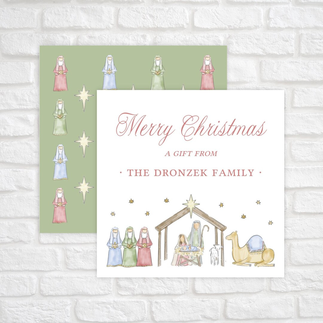 Nativity Scene Christmas Gift Tags Printable Religious Gift - Etsy | Etsy (US)