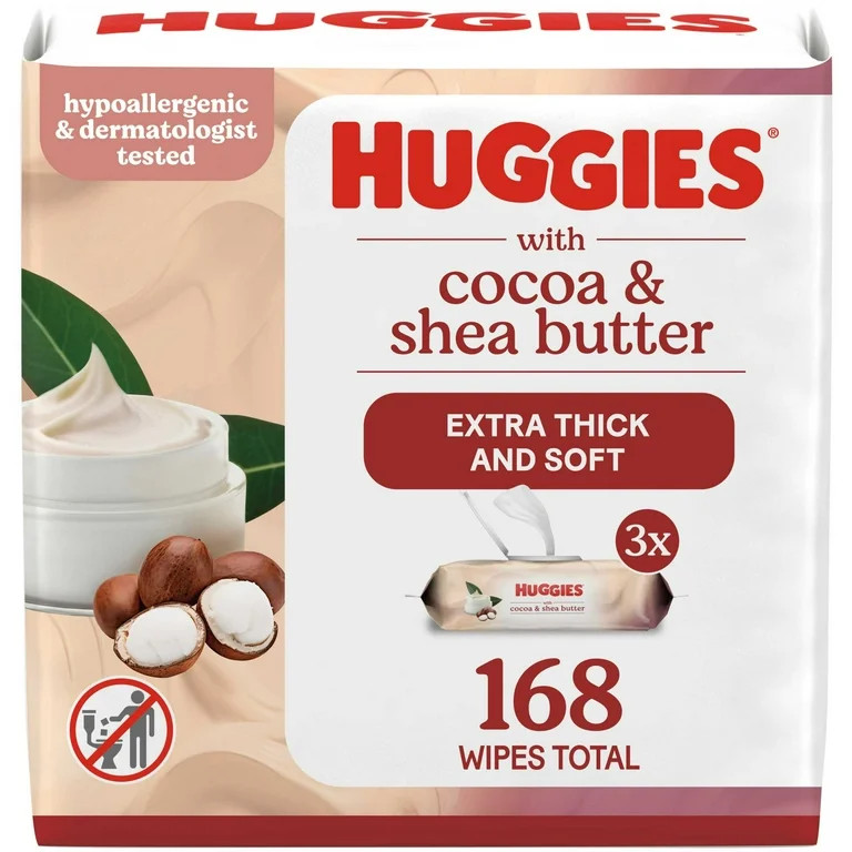 Huggies Sensitive Skincare Baby Wipes with Cocoa & Shea Butter, 3 Flip-Top Packs, 168 Total Count (Select for More) | Walmart (US)