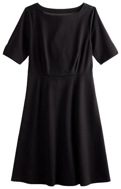 Women's Croft & Barrow® Elbow Sleeve A-Line Ponte Dress | Kohl's
