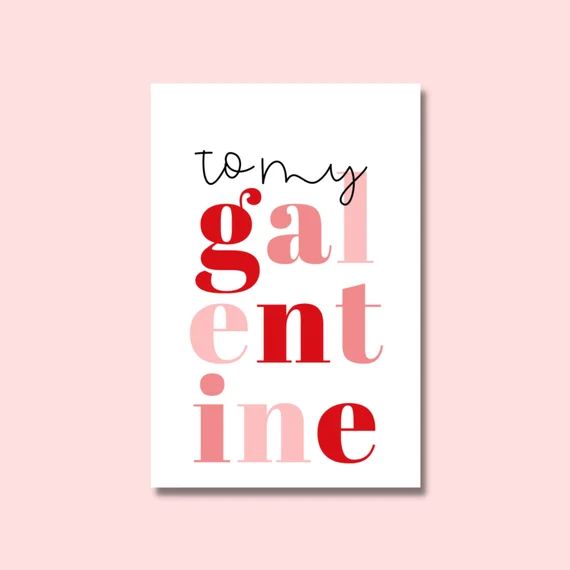Printable 2" Square Galentine's Day Tag - Galentine's Day - To My Galentine - Printable Cookie Ta... | Etsy (US)