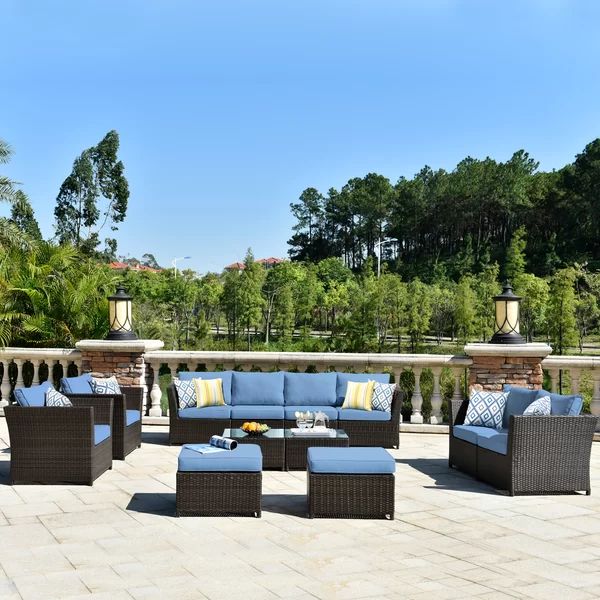 Cassville Patio Furniture 12 Piece Sectional Seating Group with Cushions | Wayfair North America