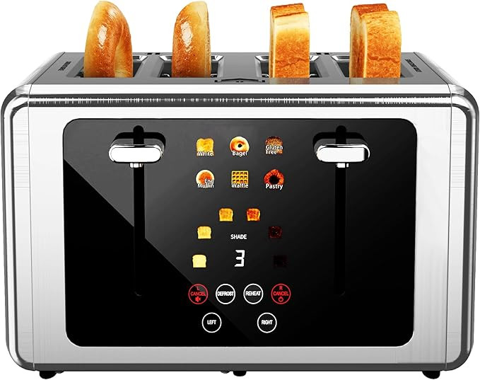 4 Slice Toaster,Touchscreen & Dual Independent Control Panel,5 Basic Functions & Digital Countdow... | Amazon (US)