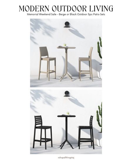 Do you enjoy an elevated, warm, modern vibe? These bar height patio sets set the tone for a sexy outdoor hangout space. You can’t lose with either the Beige or Black 👌🏽 on sale this weekend! 😍

#LTKHome #LTKStyleTip #LTKSaleAlert