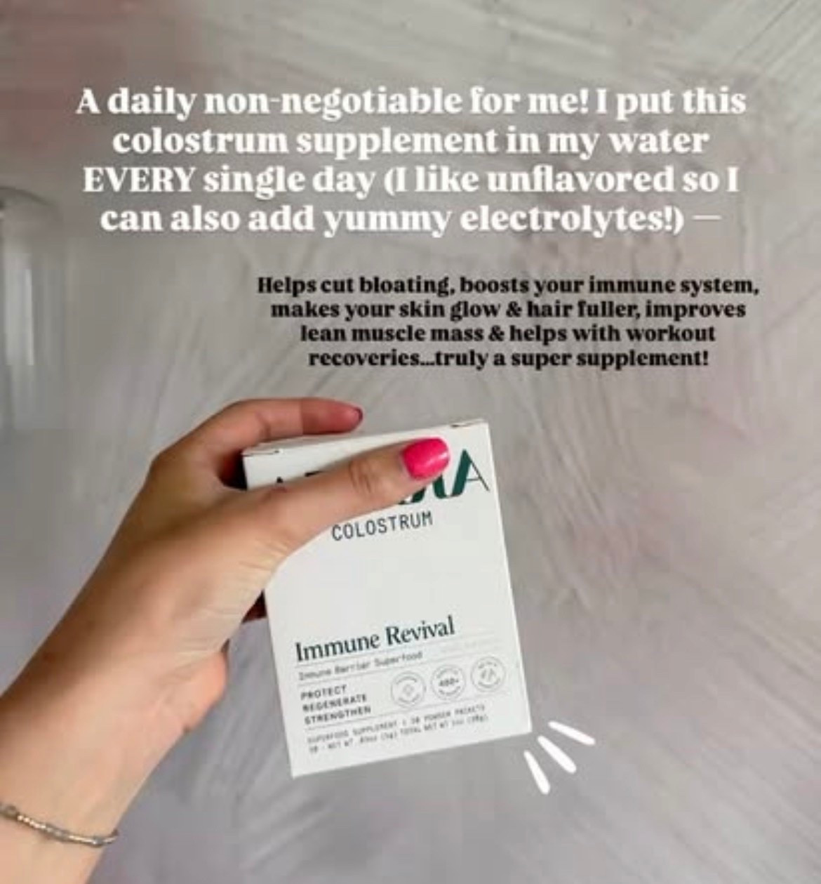 This immune revival colostrum is a super supplement! It helps with workout recoveries, reduces bloating, and boosts your immune system!

#LTKmorningroutine #LTKmomlife #LTKselfcare