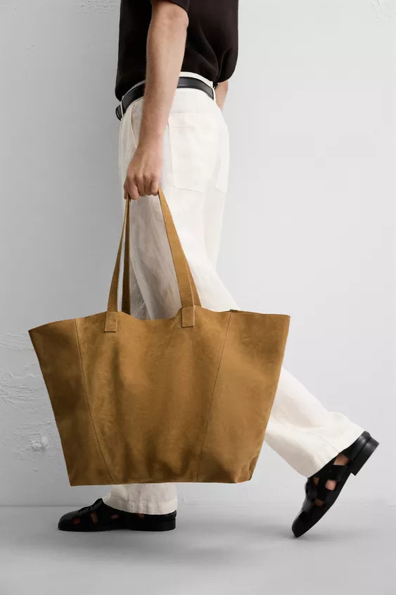 LEATHER SHOPPER BAG | Zara US
