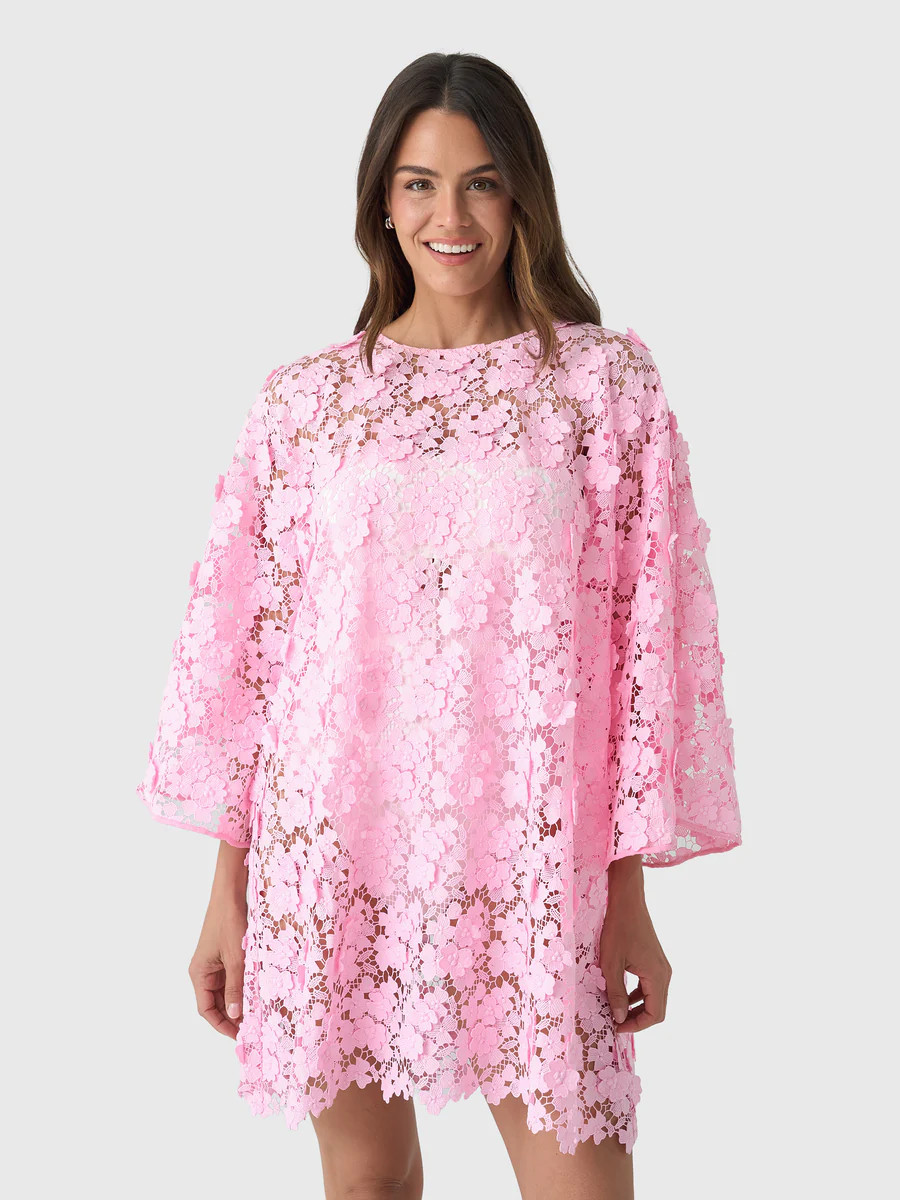 La Vie Women's Floral Lace Mini Caftan | Saint Bernard