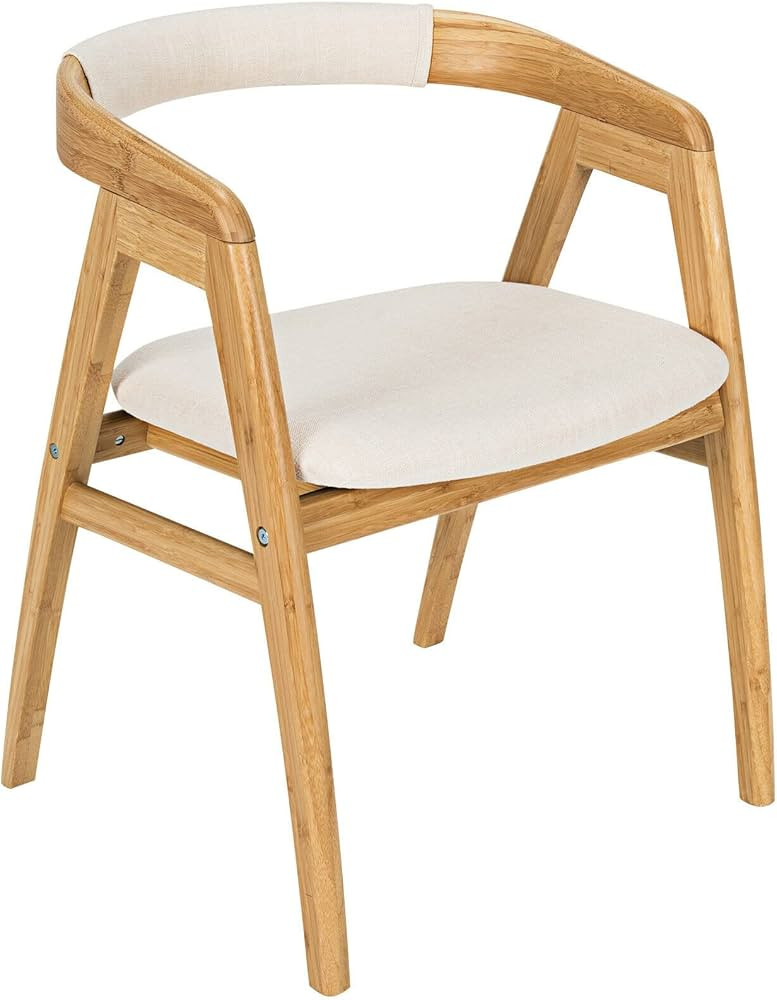 Giantex Accent Chair for Living Room, 100% Bamboo Painted Surface Upholstered Comfy Reading Chair... | Amazon (US)