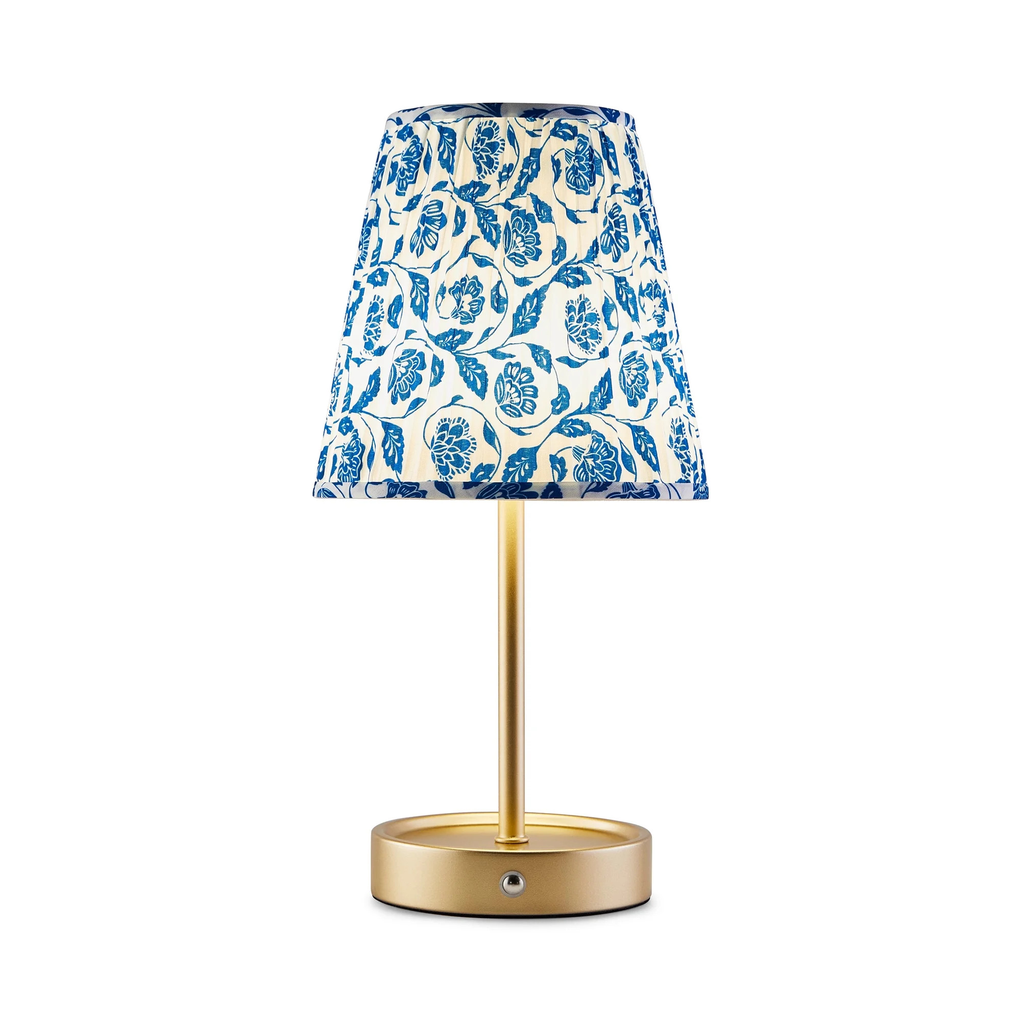 Mainstays by Becky G. & Alejandra 13" Rechargeable Metal Accent Lamp with Pleated Blue & White Fl... | Walmart (US)