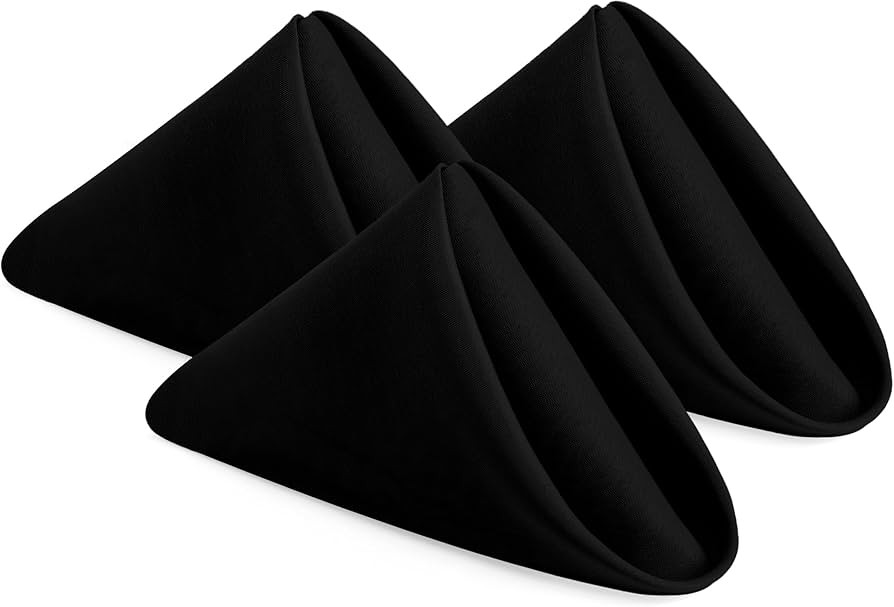 Utopia Home Black Cloth Napkins (12 Pack, 20x20 Inches), Ideal Dinner Napkins for Party, Wedding ... | Amazon (US)