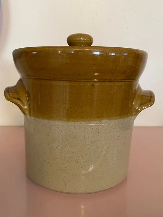 Vintage Stoneware Lidded Crock | Etsy (US)