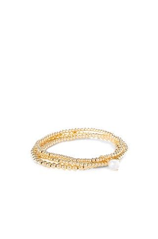 SHASHI Empress Pearl Bracelet Set in Gold from Revolve.com | Revolve Clothing (Global)