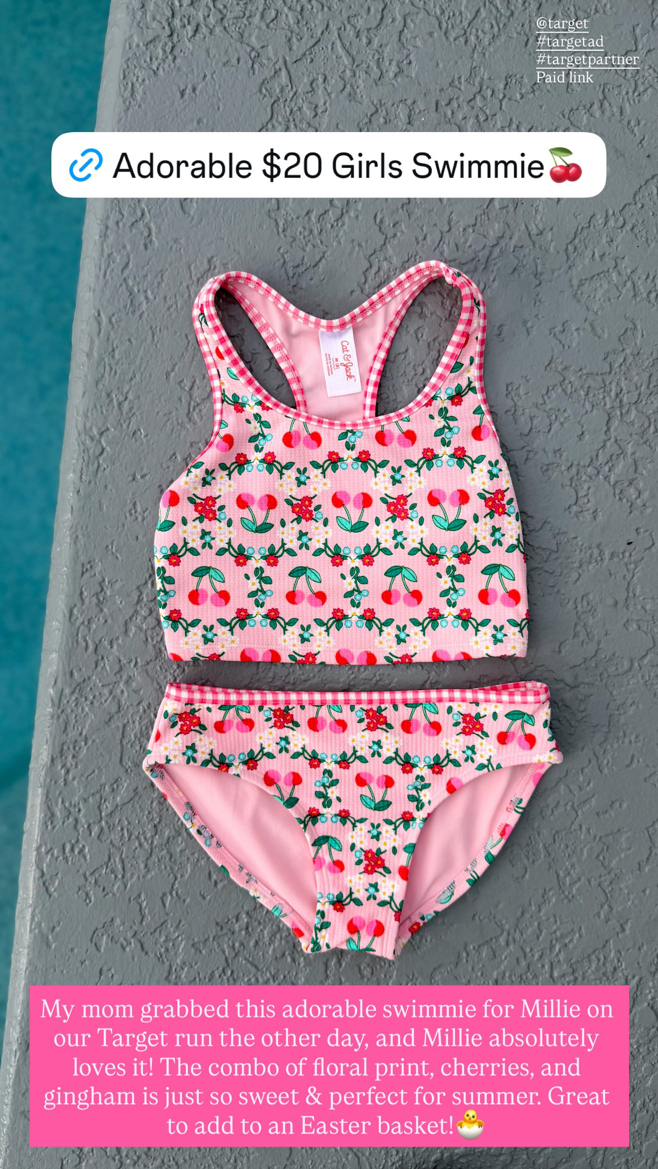 This adorable swimsuit for little girls is only $20! The pink cherry print is just so sweet. I love the little pop of gingham too. 

swim, swim style, girl swimsuit, Target, Target style, summer style 

 #LTKSeasonal #LTKSwim #LTKKids