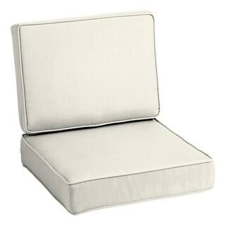 ARDEN SELECTIONS ProFoam 24 in. x 24 in. Sand Cream 2-Piece Deep Seating Outdoor Lounge Chair Cus... | The Home Depot