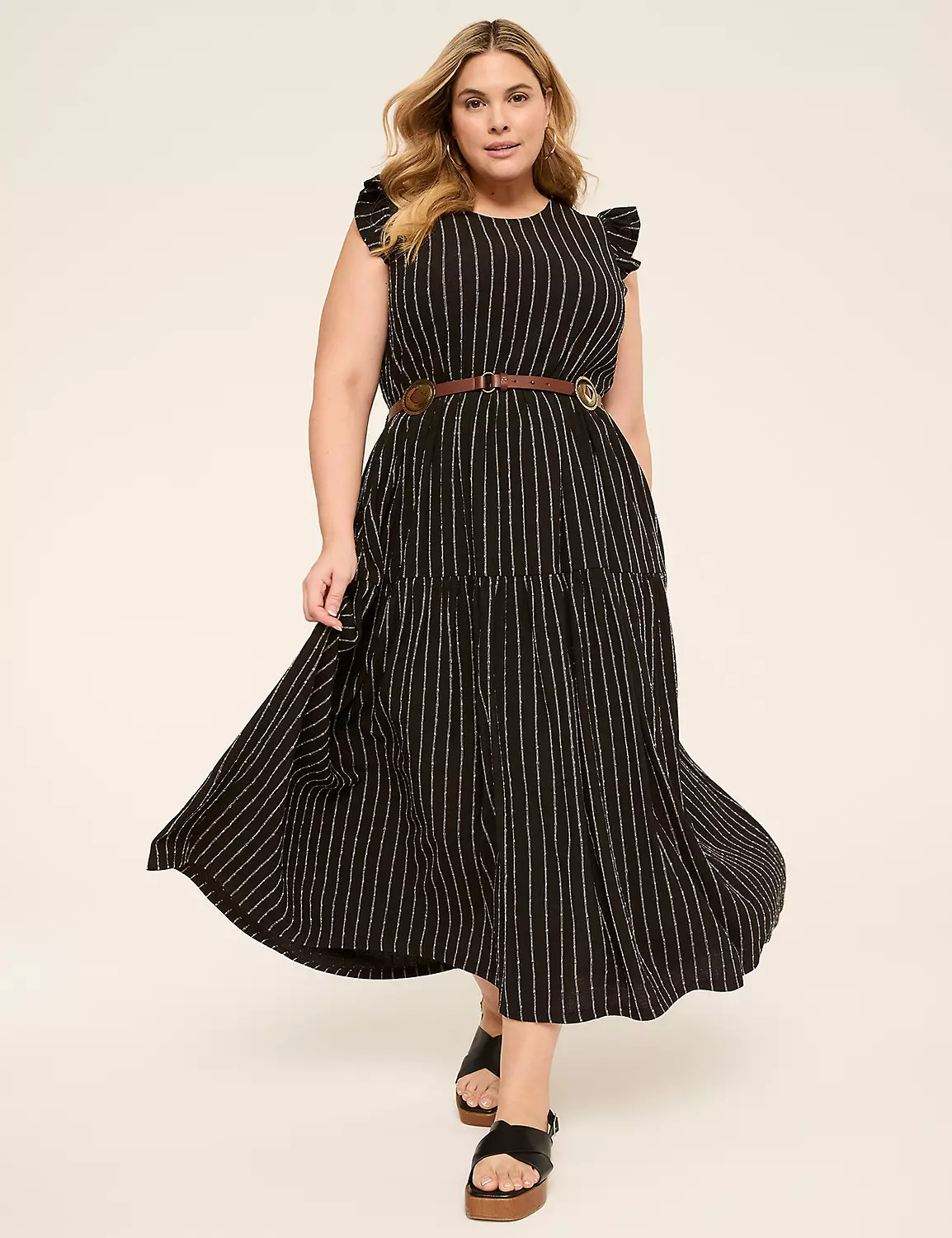 Short-Sleeve Crew-Neck Maxi Dress | Lane Bryant (US)