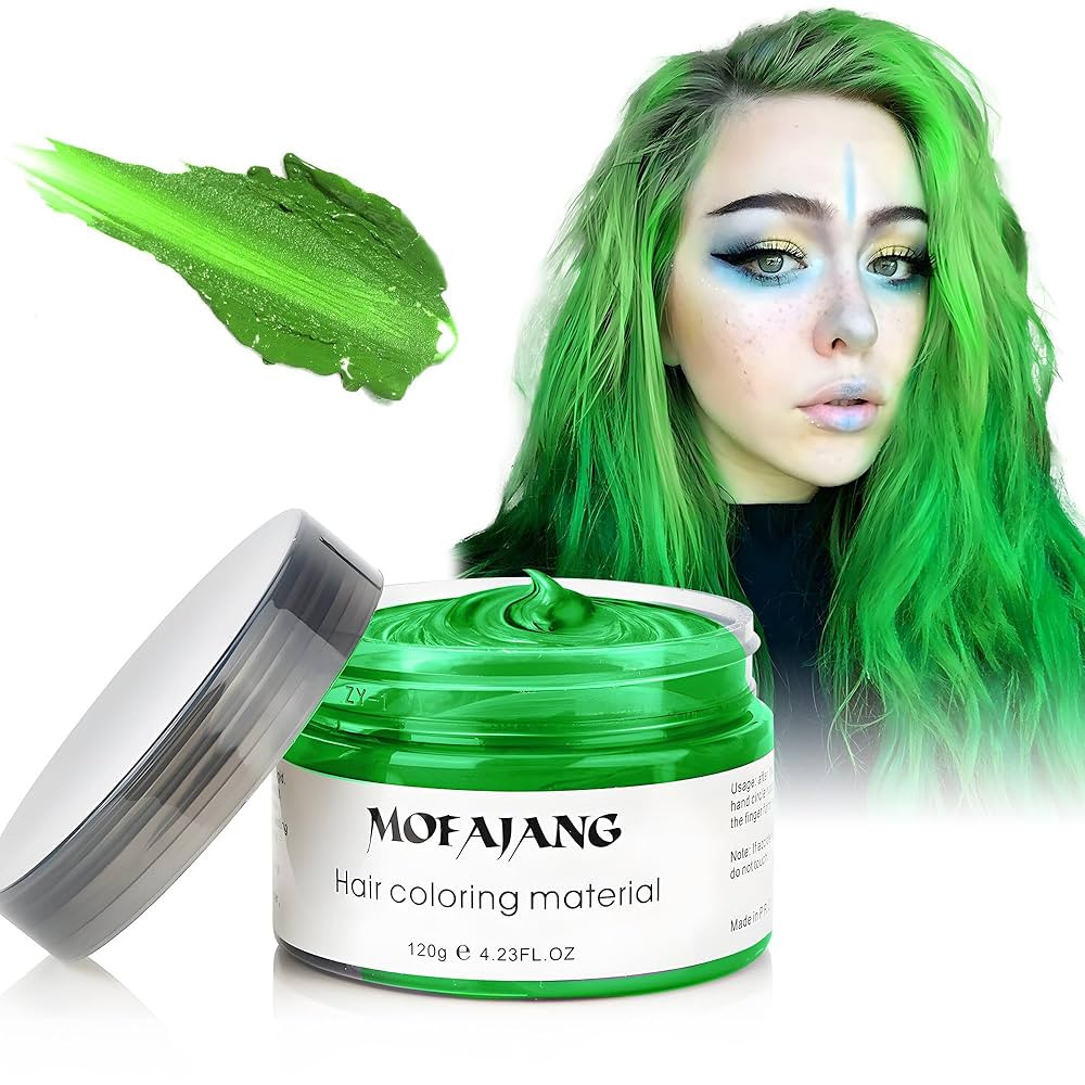 Green Temporary Hair Dye Wax Natural Instant Hair Color Wax Pomades 4.23 oz, Hair Styling Clay fo... | Amazon (US)
