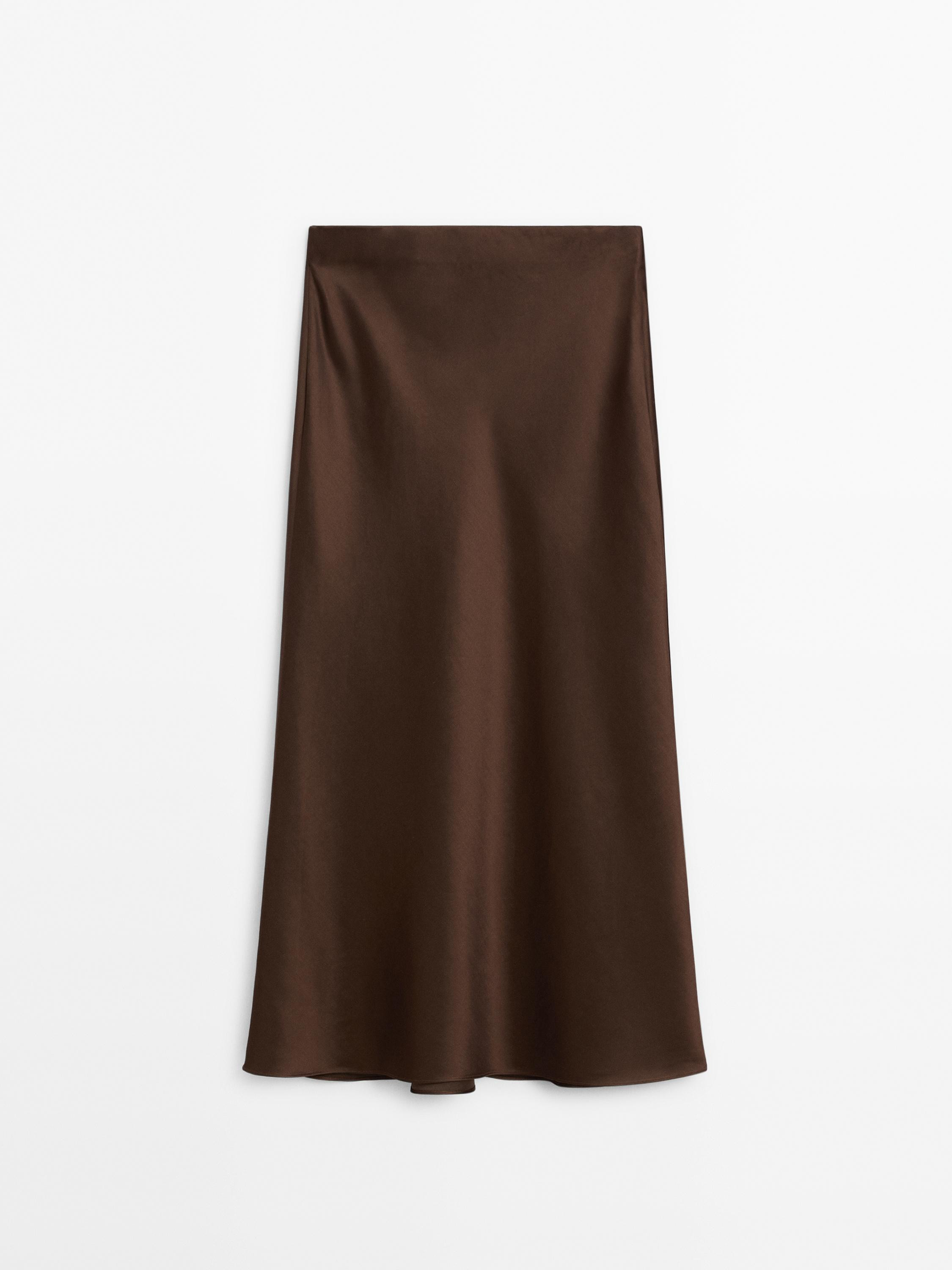 Long satin skirt | Massimo Dutti US