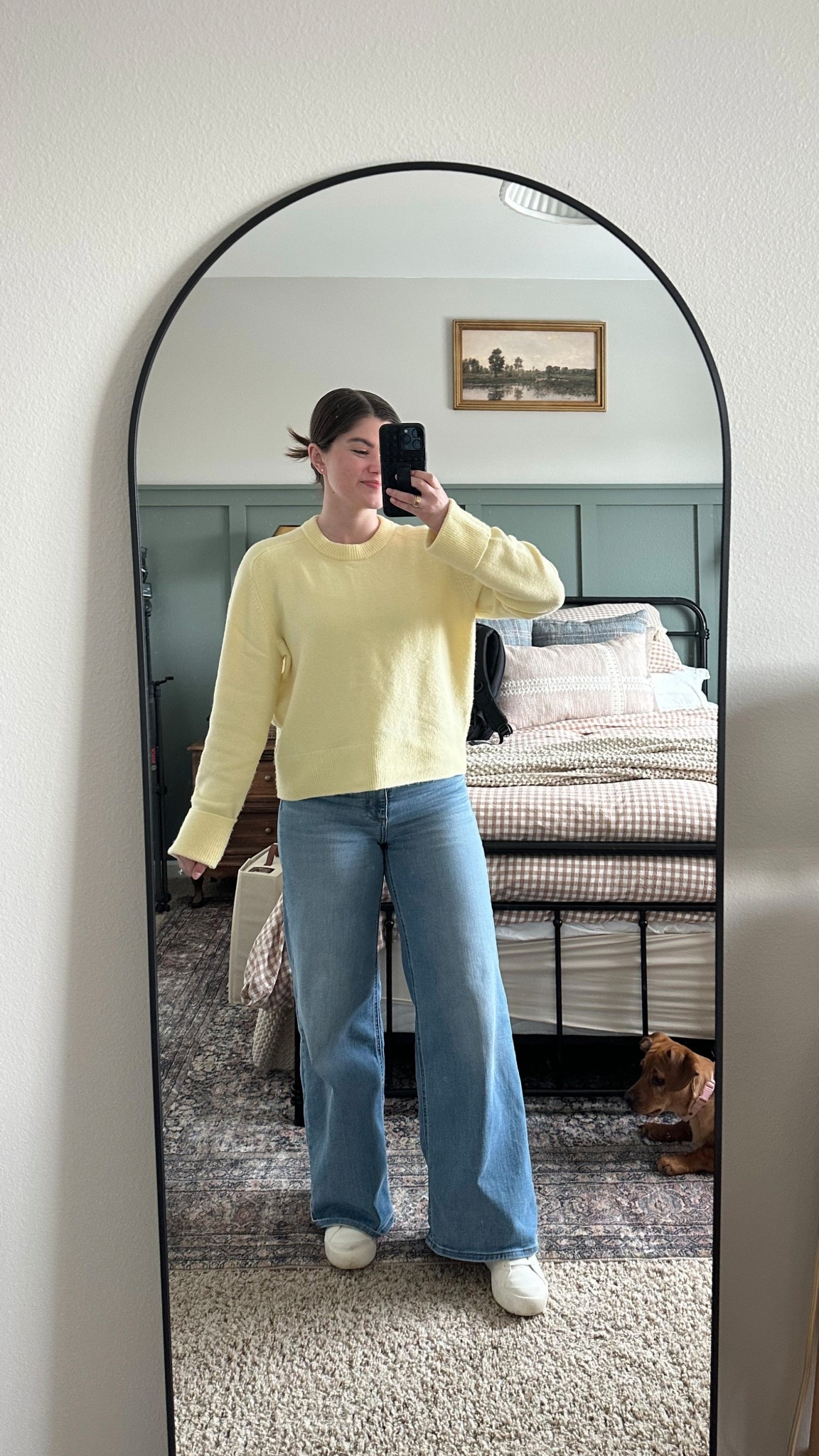 The A&F Madeline Merino Wool-Blend Crew Sweater, wide legged sailor jeans, spring outfit, teacher outfit, Dr Scholls white sneakers 

#LTKPetite #LTKootd #LTKSaleAlert