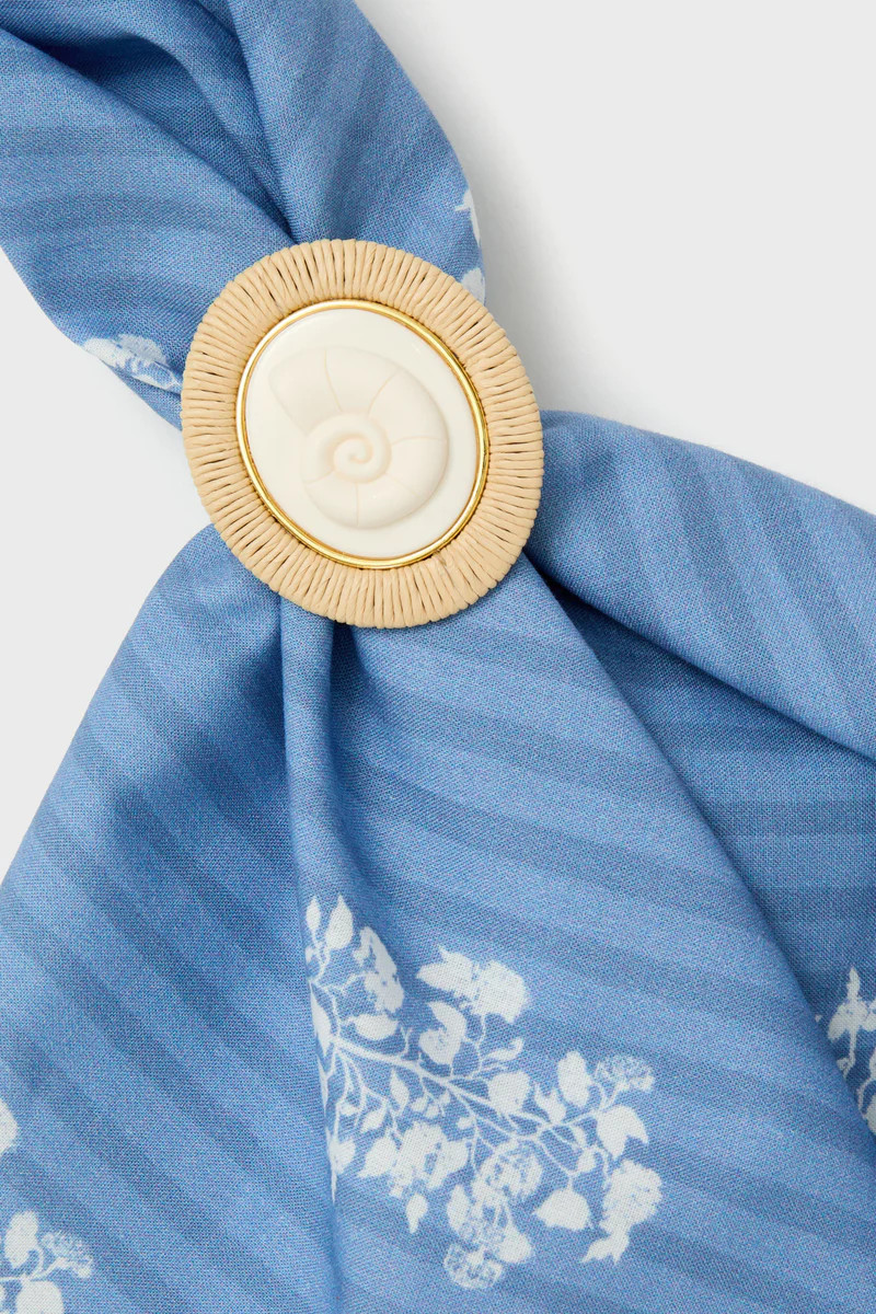 Nautilus Shell Raffia Napkin Rings Set of 4 | Tuckernuck (US)