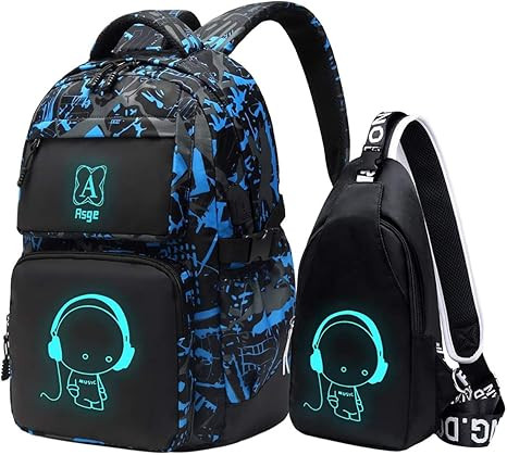 Asge Backpack for School Boys Backpacks for Kids Camo Bookbag for Middle School Bags Waterproof T... | Amazon (US)