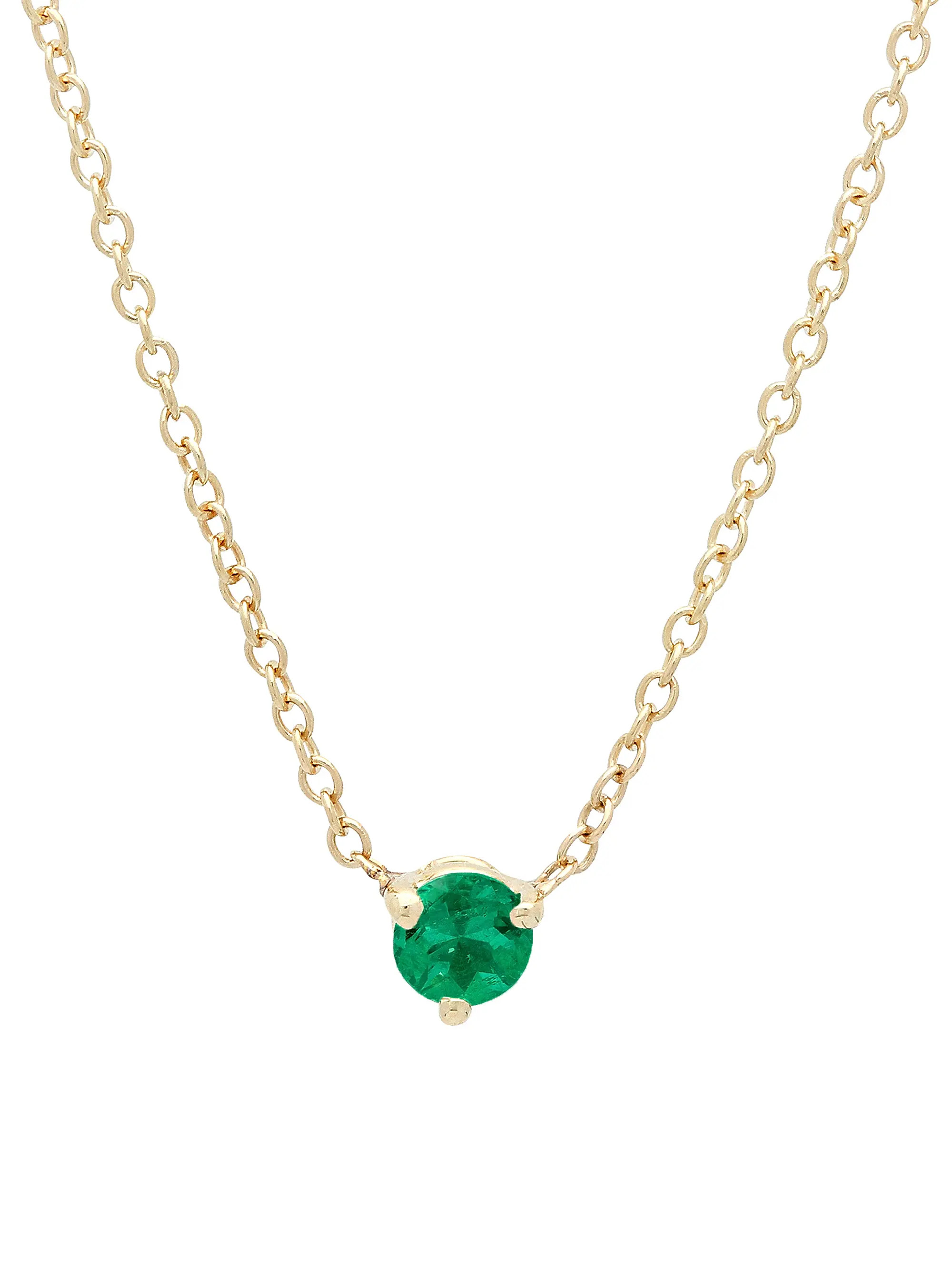 14K Yellow Gold & Emerald Pendant Necklace | Saks Fifth Avenue