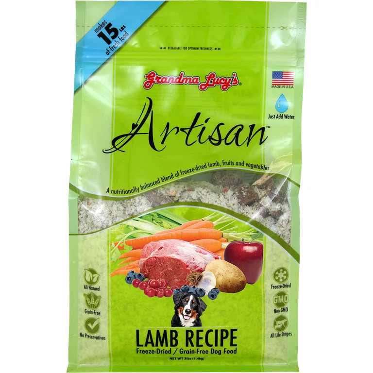 Grandma Lucy's Artisan Grain-Free Lamb Freeze-Dried Dog Food, 3-lb Bag | Walmart (US)