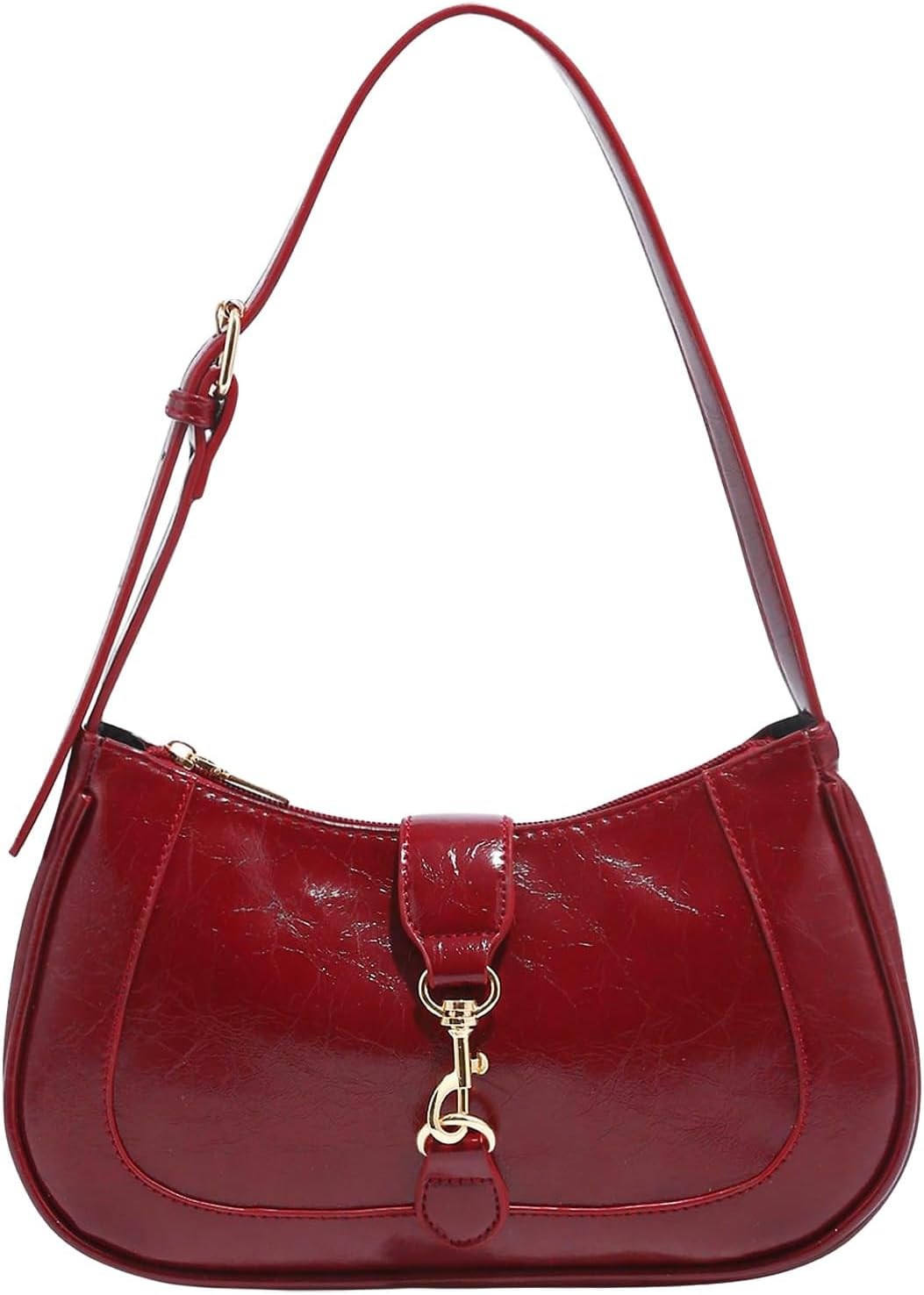 Women's Retro Vintage Zipper Shoulder Bag Elegant Underarm Purse | Amazon (US)