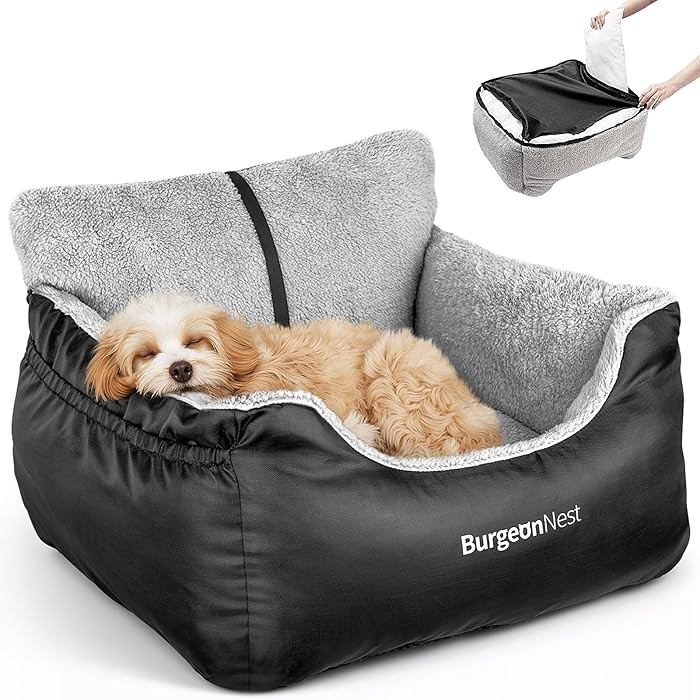 BurgeonNest Dog Car Seat for Small Dogs, Soft Pet Car Travel Home Bed Under 25 lbs, Fully Detacha... | Amazon (US)