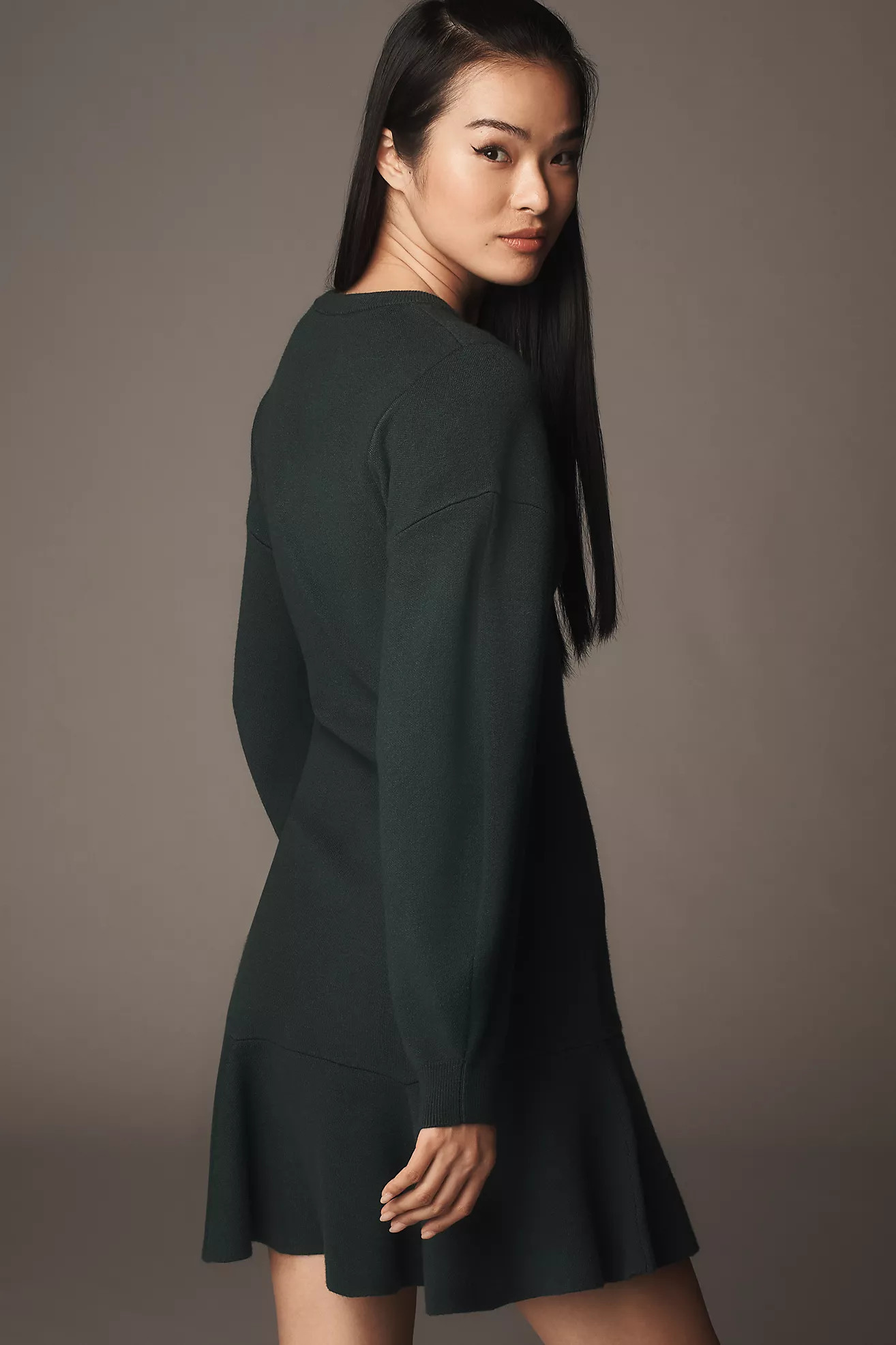 By Anthropologie 3/4 Sleeve Ruffled Sweater Knit Dress | Anthropologie (US)