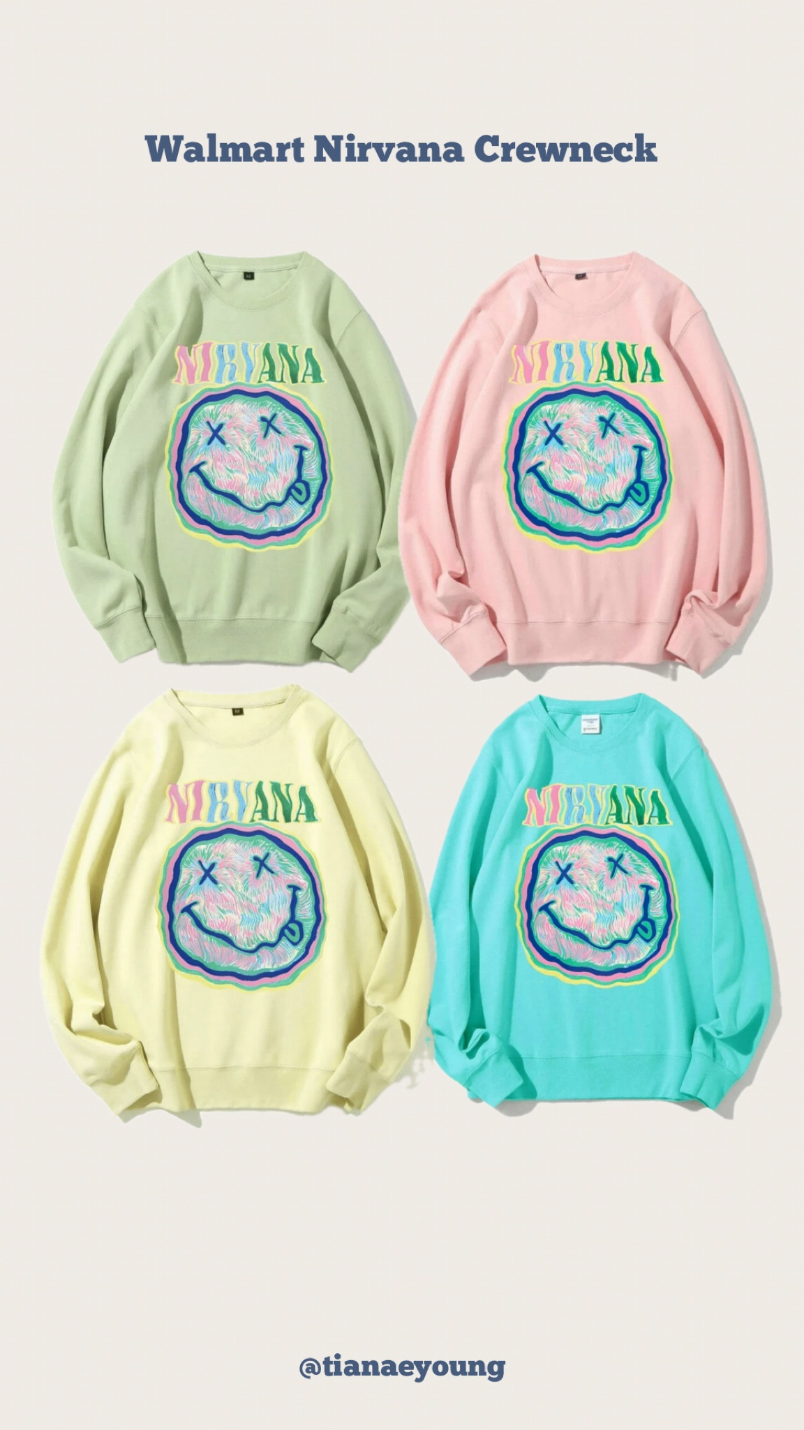 Walmart Nirvana crewneck, Walmart, graphic tee, Nirvana oversize tee

#LTKstyletip