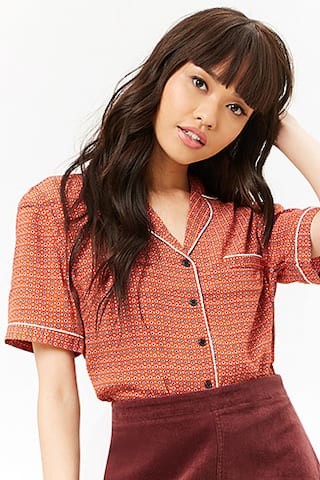 Circle Print Pajama-Inspired Shirt | Forever 21 (US)