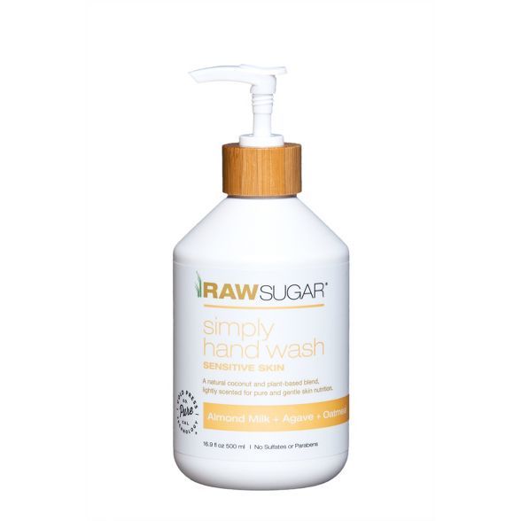 Raw Sugar Sensitive Skin Simply Hand Wash Almond Milk + Agave + Oatmeal - 16.9 fl oz | Target