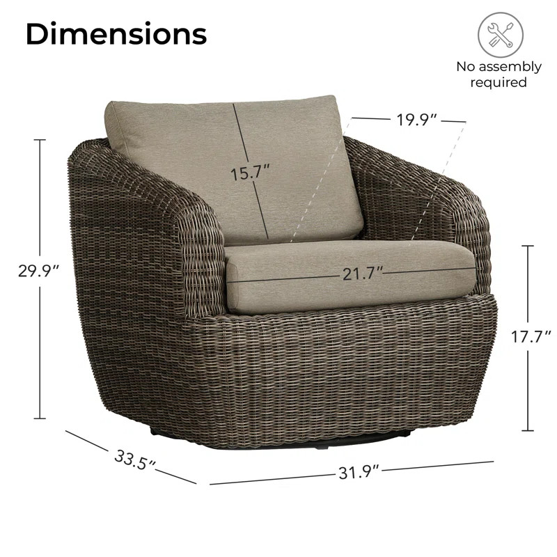 Cambelle Swivel Patio Chair with Cushions | Wayfair North America