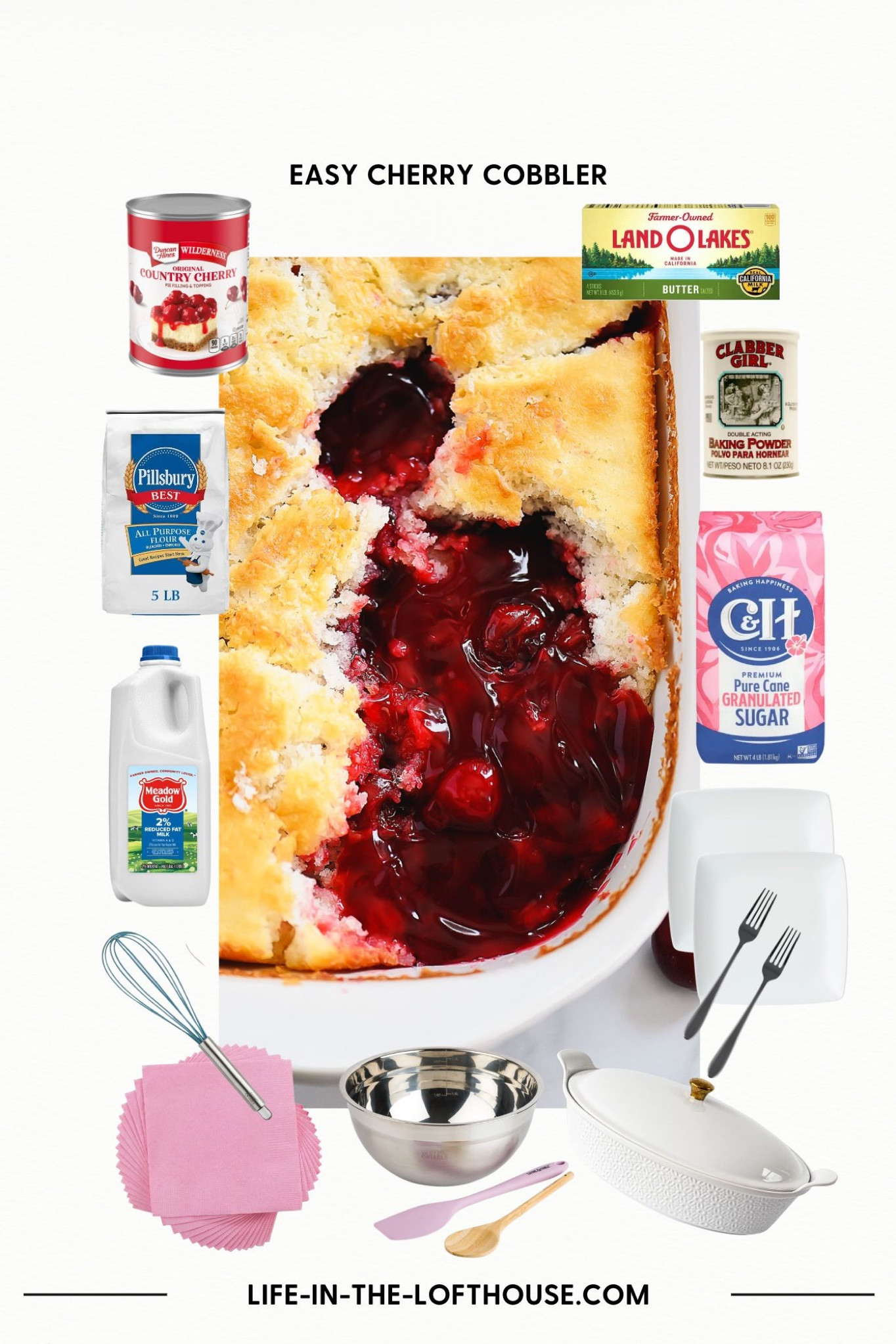 Easy Cherry Cobbler is perfect for any occasion! So delicious and so easy to make! Everything you need to make it is linked to here! Full recipe at https://life-in-the-lofthouse.com/easy-cherry-cobbler/
Ingredients, recipe, groceries, Walmart

#LTKunder50 #LTKFind #LTKfamily
