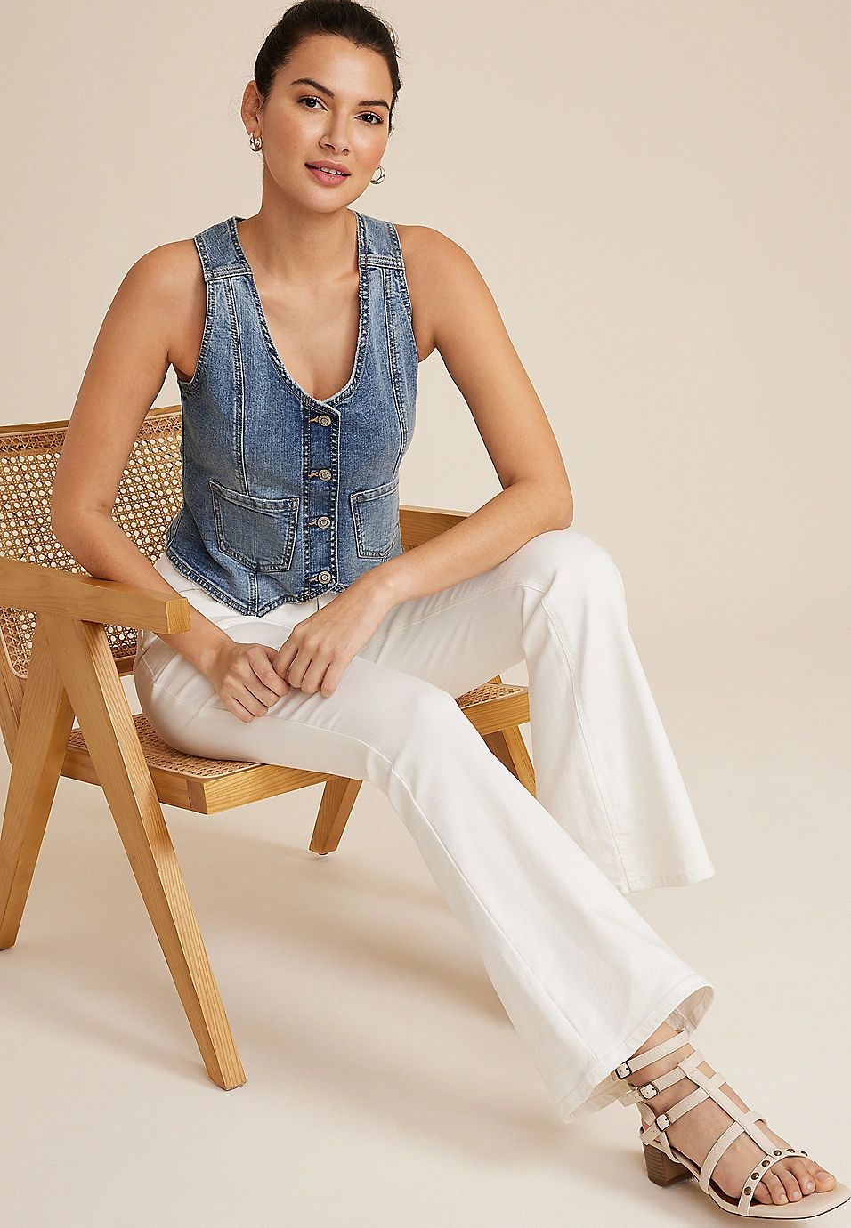 Fitted Denim Vest | Maurices