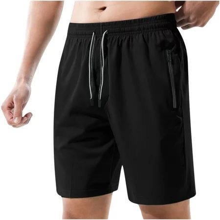 YWDJ Mens Shorts Casual Men Casual Solid Fitness Training Exercise Quick-drying Sports Running Shorts Pants Black XXXL | Walmart (US)