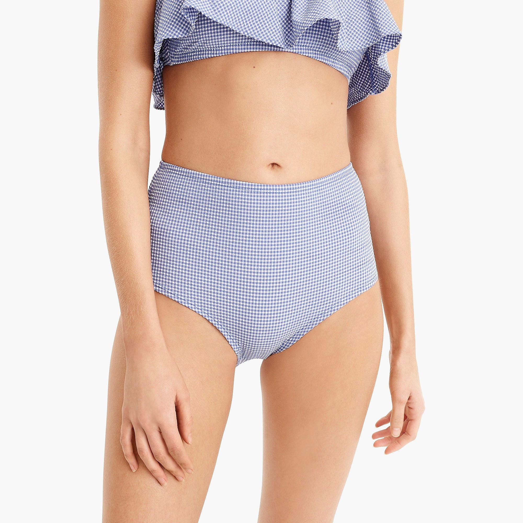 High-waisted bikini bottom in tiny gingham | J. Crew US