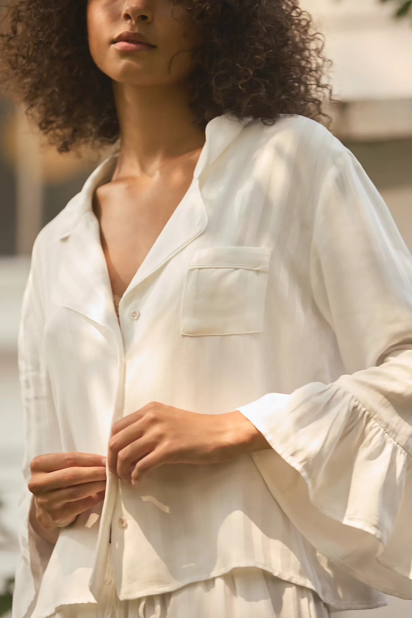 By Anthropologie Ruffle Pajama Top | Anthropologie (US)