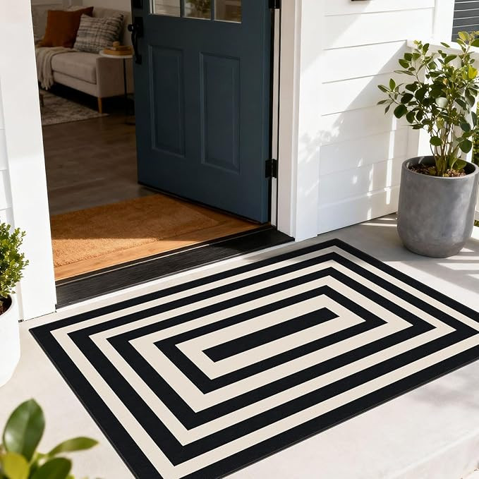 Modern Outdoor Rug - 28" x 43" Front Door Mat Indoor Outside Entrance Non-Slip Washable Outdoor M... | Amazon (US)