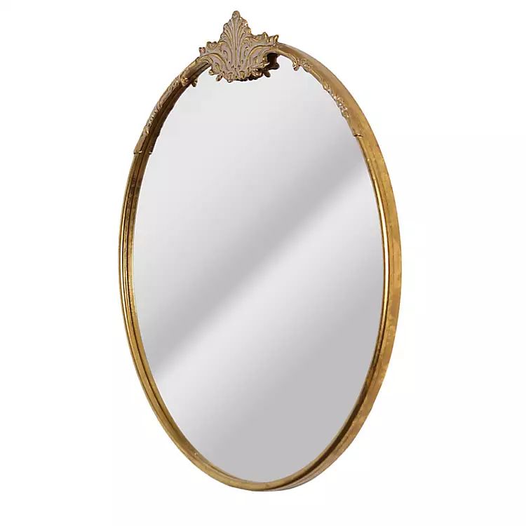 Antique Gold Metal Ornate Round Mirror | Kirkland's Home