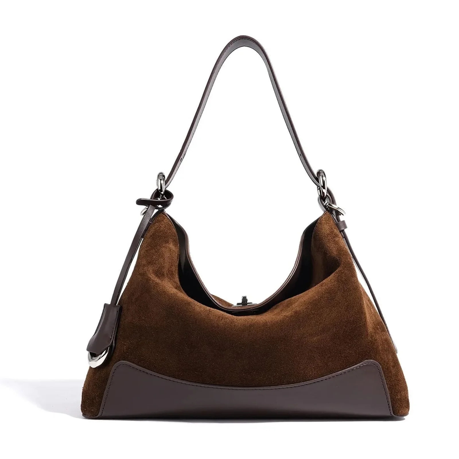Women's Suede Tote Shoulder Bag, Retro Coffee Brown, Crossbody Underarm Handbag | Walmart (US)