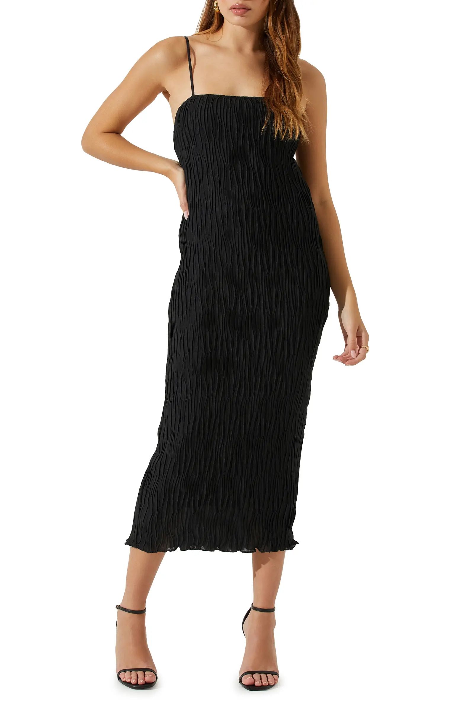 Open Back Plissé Dress | Nordstrom