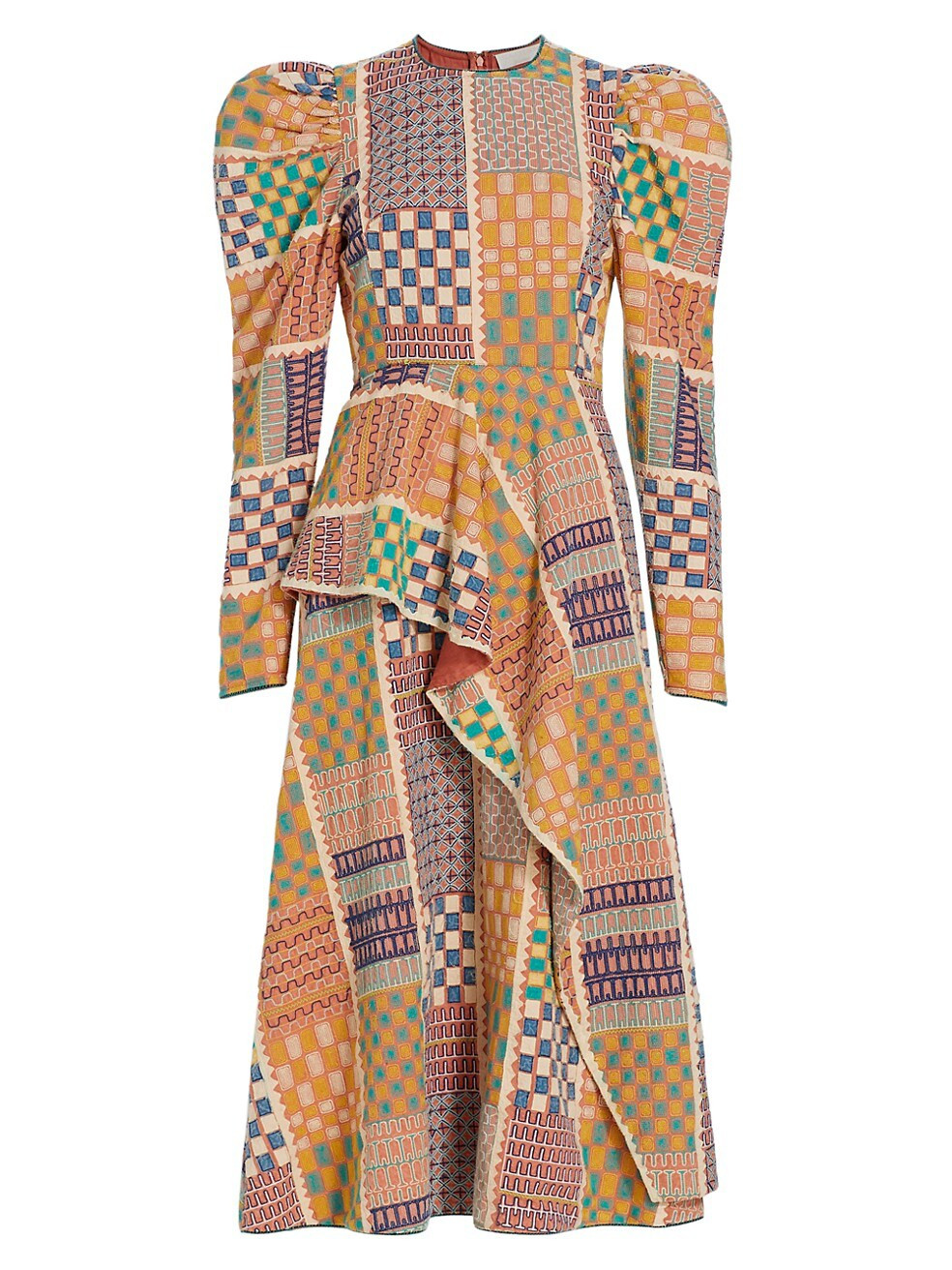 Ulla Johnson Danai Patchwork Midi-Dress | Saks Fifth Avenue