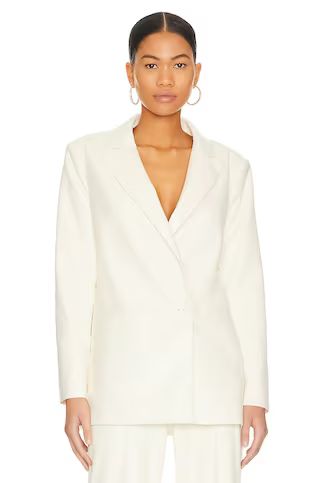 Alice + Olivia Justin Vegan Leather Blazer in Ecru from Revolve.com | Revolve Clothing (Global)