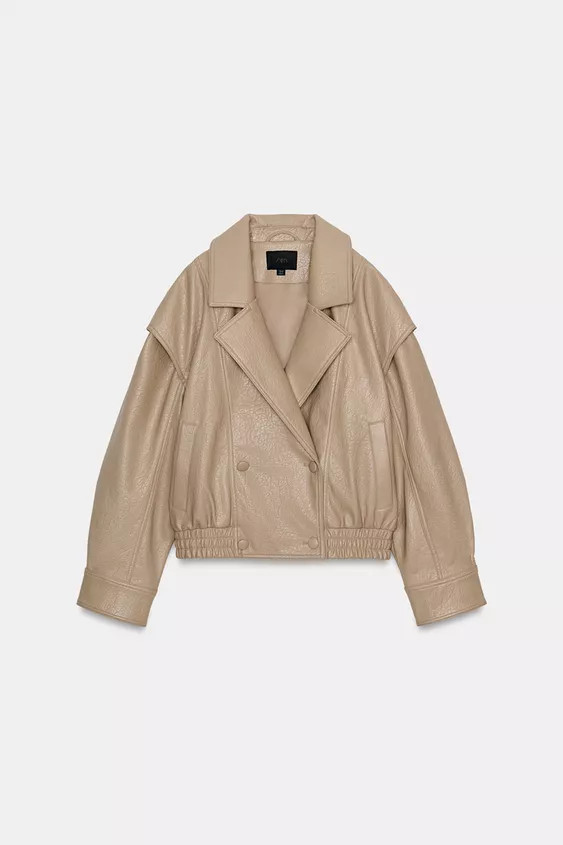 LEATHER EFFECT BOMBER JACKET | Zara UK