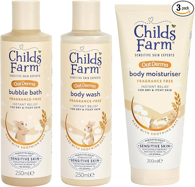 Childs Farm OatDerma Regime Bundle | Baby Bubble Bath (250ml), Body Wash (250ml) and Body Moistur... | Amazon (UK)