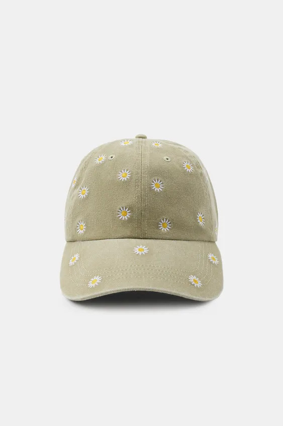 BASEBALLCAP AUS TWILL MIT BLUMENSTICKEREI | Zara DE