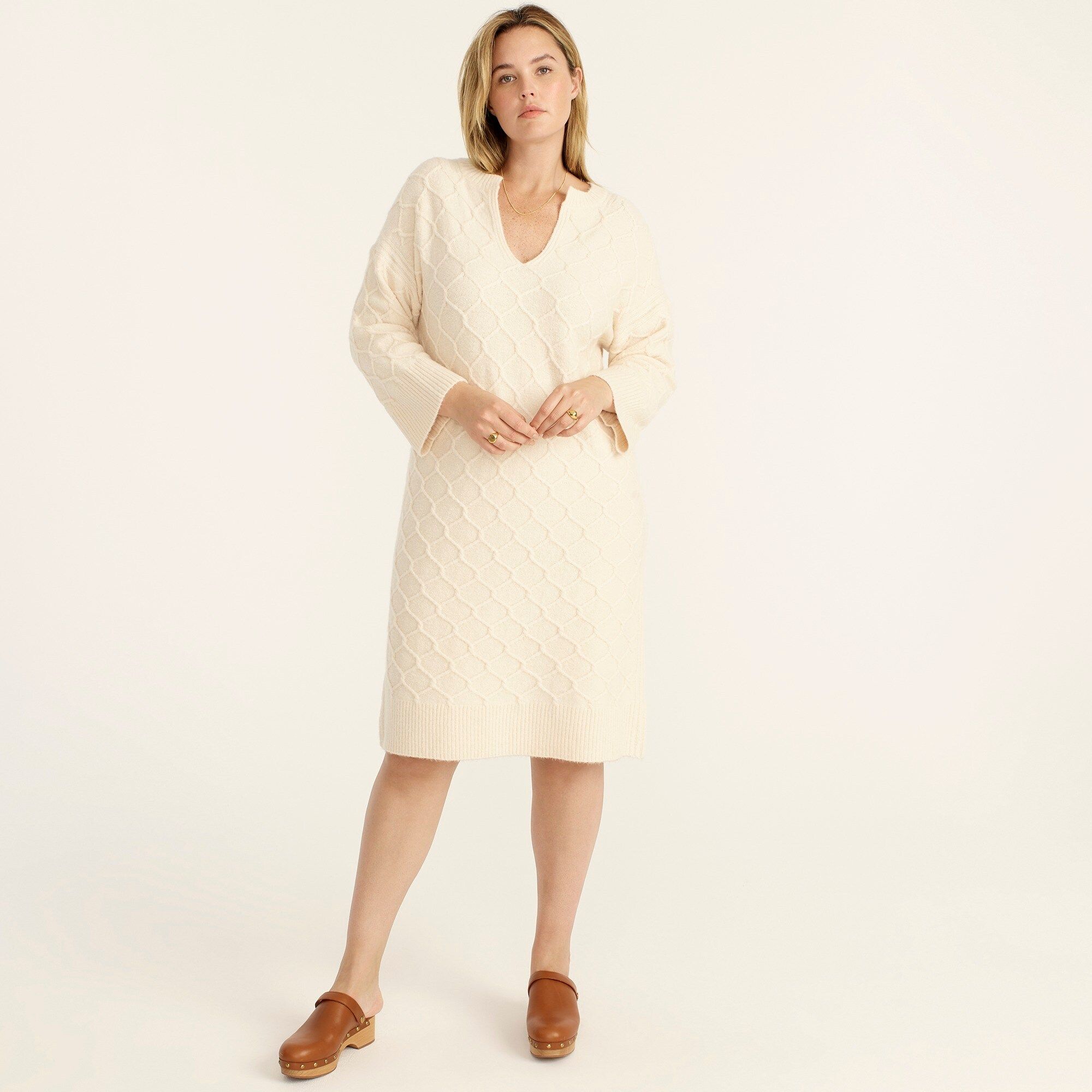 Cable-knit stretch-wool sweater-dress | J.Crew US