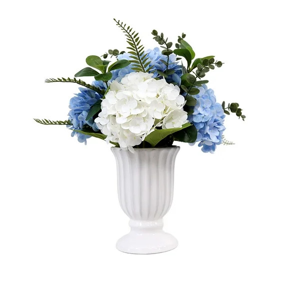 My Texas House Faux Hydrangeas in Vase, Blue and White, 16.25" - Walmart.com | Walmart (US)