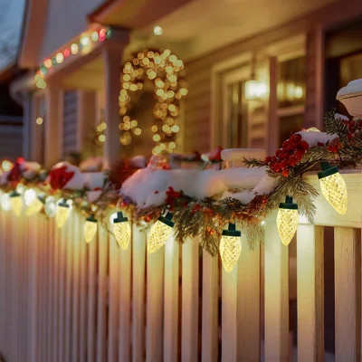 2 Pack 25ft BIG Bulb C9 Christmas String Lights, 50 Bulbs, Multicolor, Battery Powered | Wayfair North America