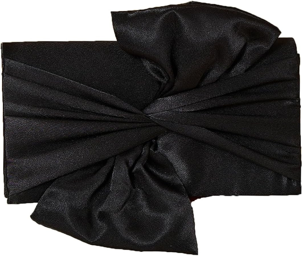 Simcat Womens Clutch Bag,Pleated Satin Handbag Lady Pleated Bow Purse Evening Bag with Chain for ... | Amazon (US)